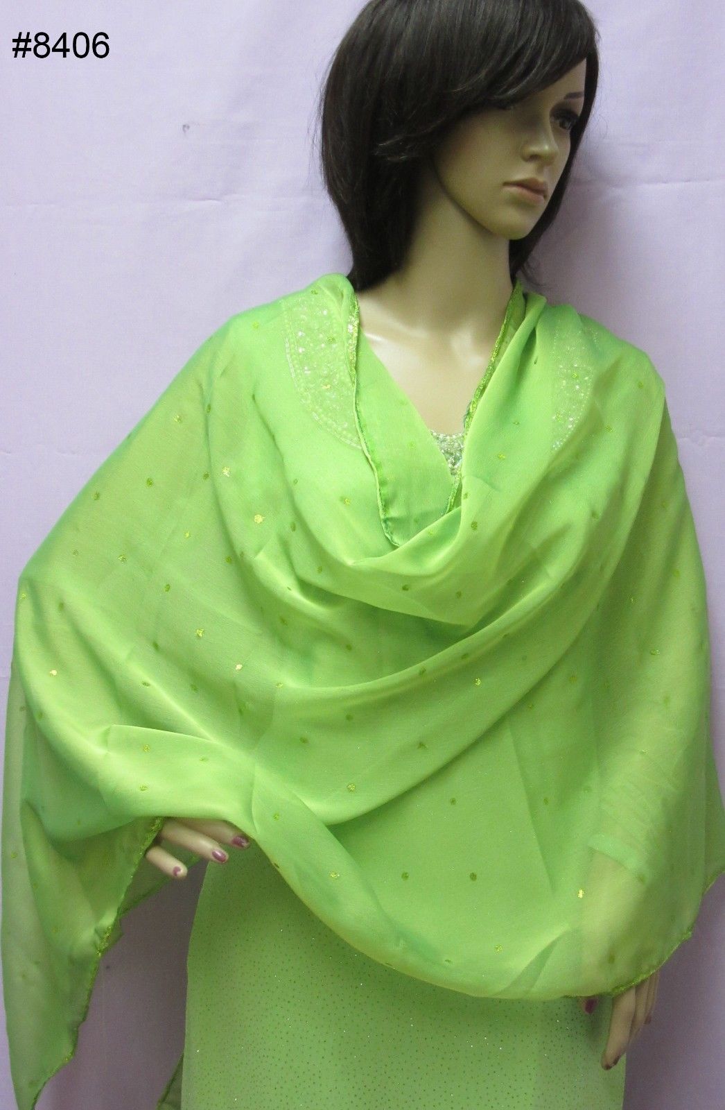 Straight Green Moonlight Kameez Dupatta Plazo Pants Suit (M) 30742